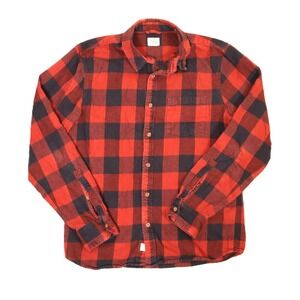 Marine Layer Flannel‎ Shirt Mens Small Red Black Buffalo Check Plaid Cotton Soft